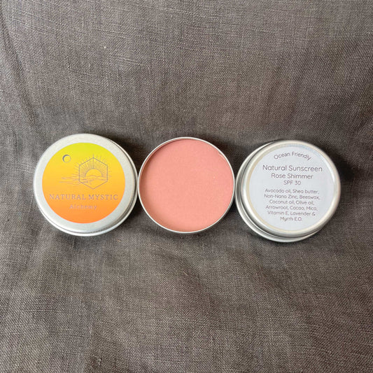 Natural Sunscreen, Rose Shimmer - SPF 30
